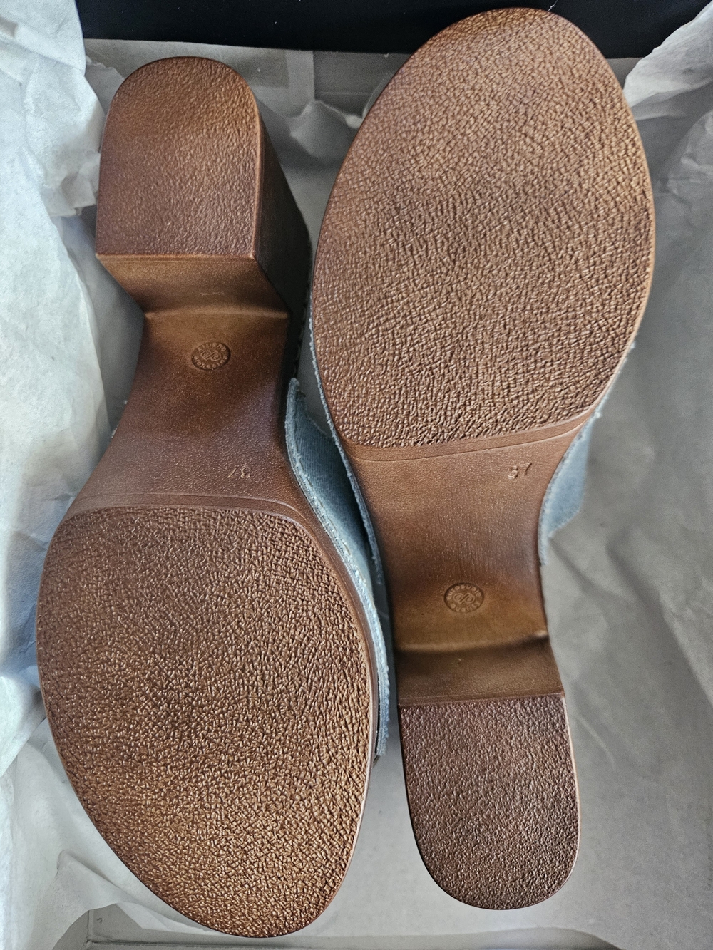 Rizzoli Denim Platform Slide Sandals – Made in Italy – NWT in Box - Size 7 - Picture 9 of 13